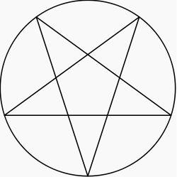 "“El pentagrama ARDIENTE: El Pentagrama con dos puntos en  ascendente representa a Satanás como el la cabra del día de reposo ; cuando un punto está en el ascendente , es el signo del Salvador . Colocándolo de tal manera que dos de sus puntos están en el ascendente y uno es de abajo , podemos ver a los cuernos , las orejas y la barba de la cabra jerárquica de Mendes , cuando se convierte en el signo de evocaciones infernales “ (Tomado de church of satan website ) Nota agregada por el Administrador de nuestroanciano.com: El Satanismo se encuentra esparcido por todo el mundo, simpatizando con numerosas organizaciones, una de ella por ejemplo, siente orgullo al declarar: "más de $23 mil millones de dólares, en un ahorro de sanidad agropecuaria y humanos para el planeta cada año"